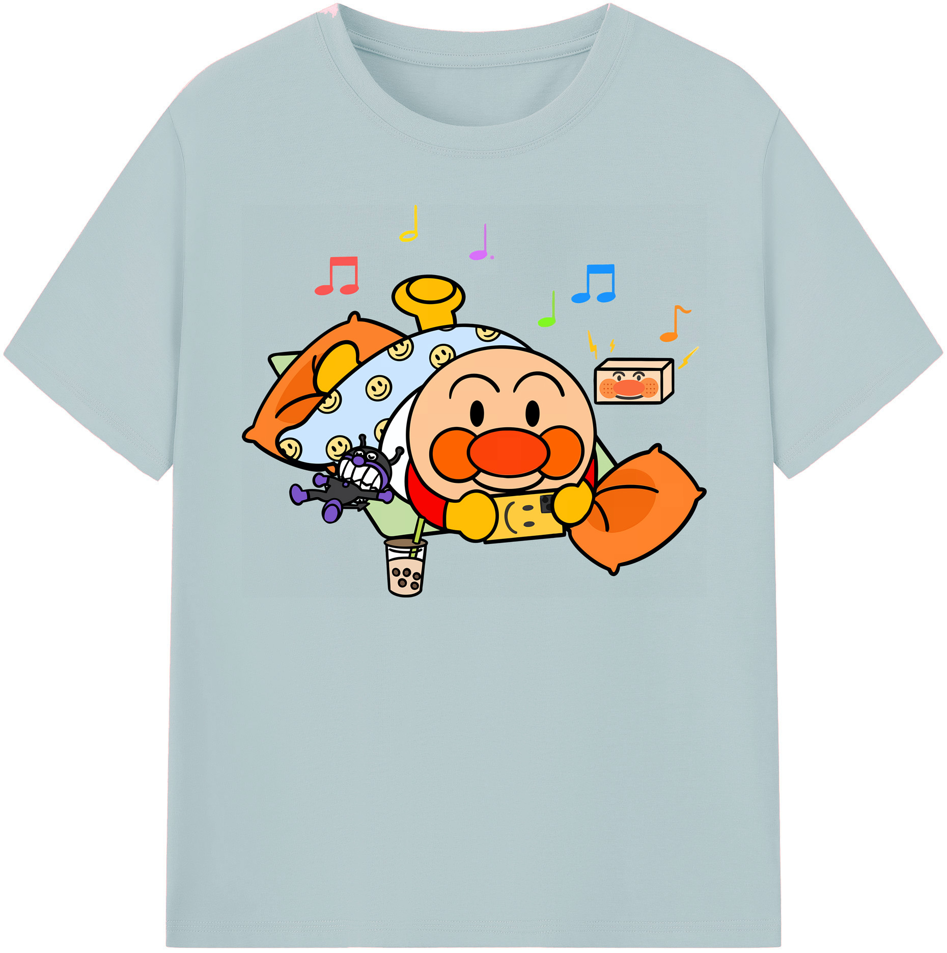 （画像用） アンパンマン Anpanman 綿100％半袖Tシャツ（フロントプリント）